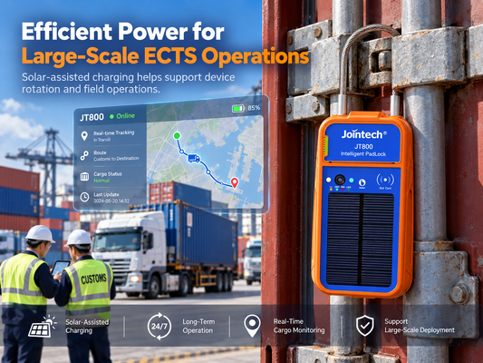 JT800 Solar-Assisted Smart Electronic Lock with 3-Hour Fast Charging for Cargo Security