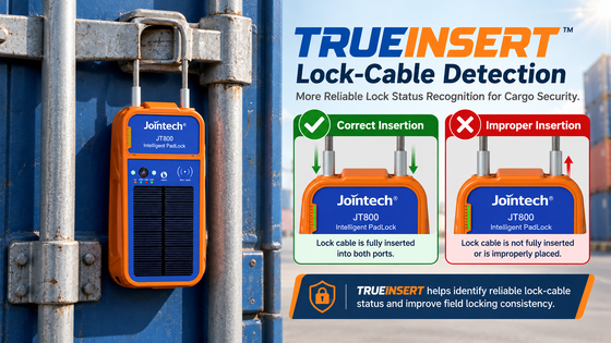 JT800 Smart Cargo Security Lock with TRUEINSERT Technology and Industrial-Grade Protection