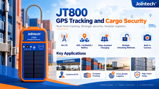 Электронный замок JT800 4G GPS для отслеживания контейнеров и обеспечения безопасности грузов